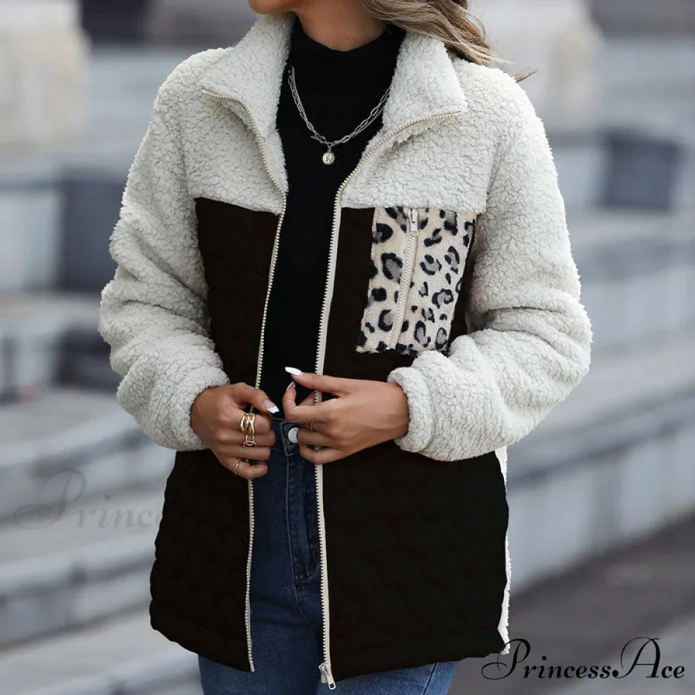 Warm Plush Patchwork Coat