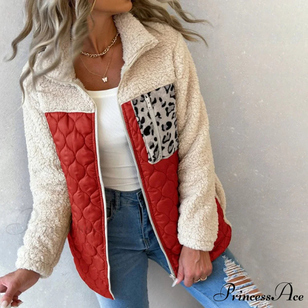 Warm Plush Patchwork Coat