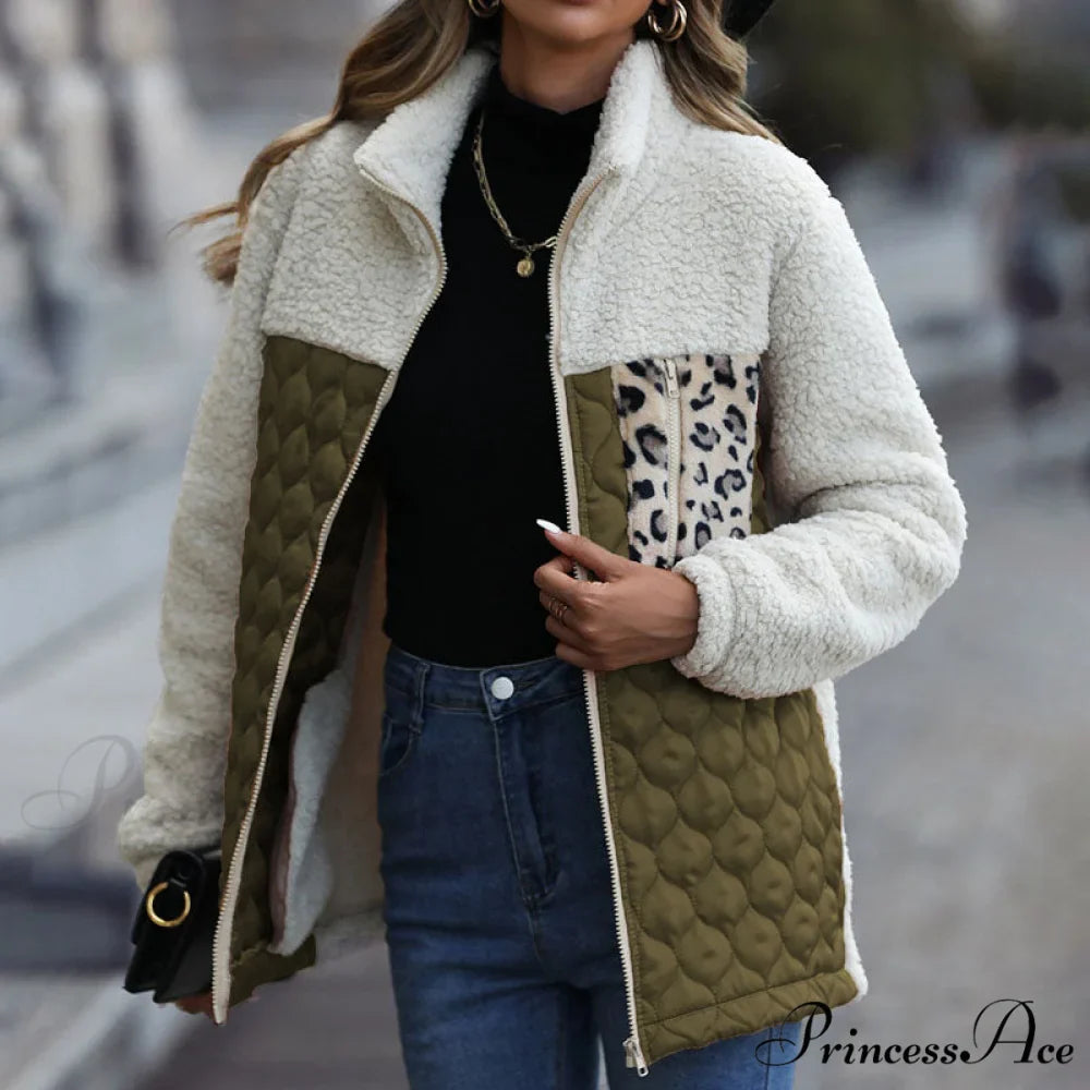 Warm Plush Patchwork Coat