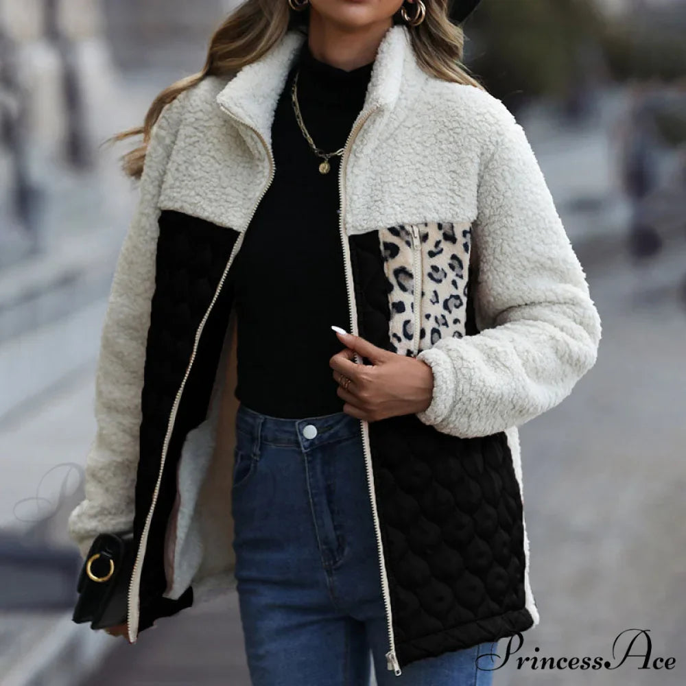 Warm Plush Patchwork Coat