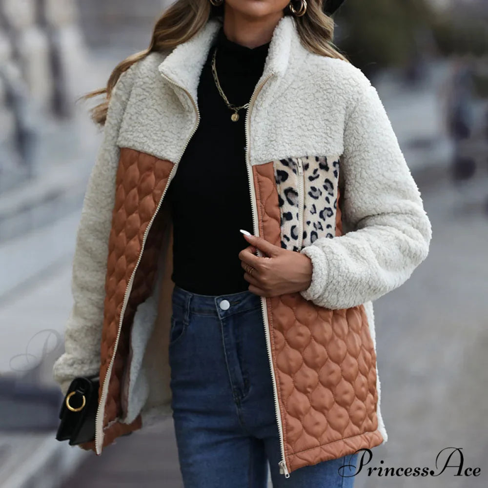 Warm Plush Patchwork Coat