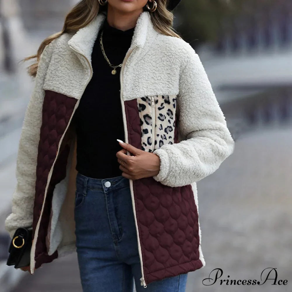 Warm Plush Patchwork Coat