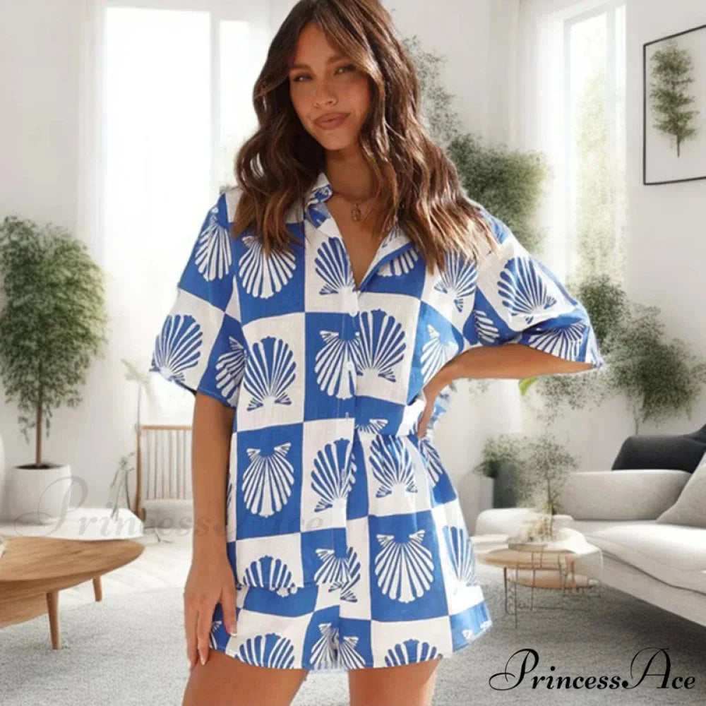 Warm Seaside Vacation Two-piece Informal Shirt