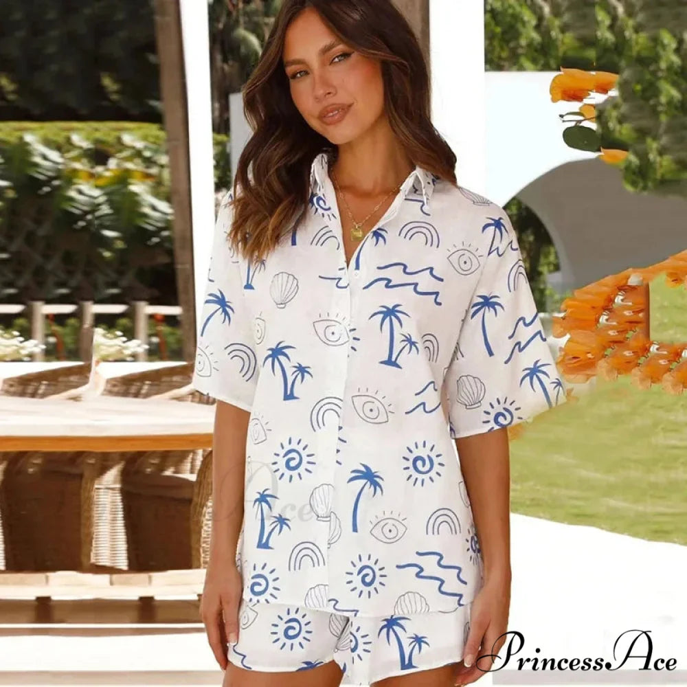 Warm Seaside Vacation Two-piece Informal Shirt