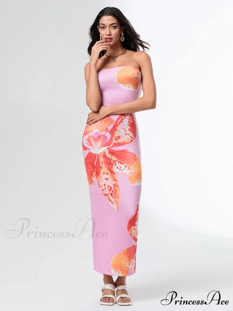 Warm Sleeveless Open-Back Wrap Flower Dress