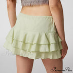Warm Solid Frilled Tiered Skirt