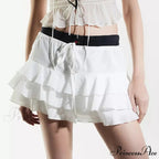 Warm Solid Frilled Tiered Skirt