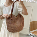 Warm Straw Wicker Knitted Shoulder Bag