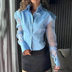 Warm Weather Transparent Slim Blouse