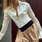 Warm Weather Transparent Slim Blouse