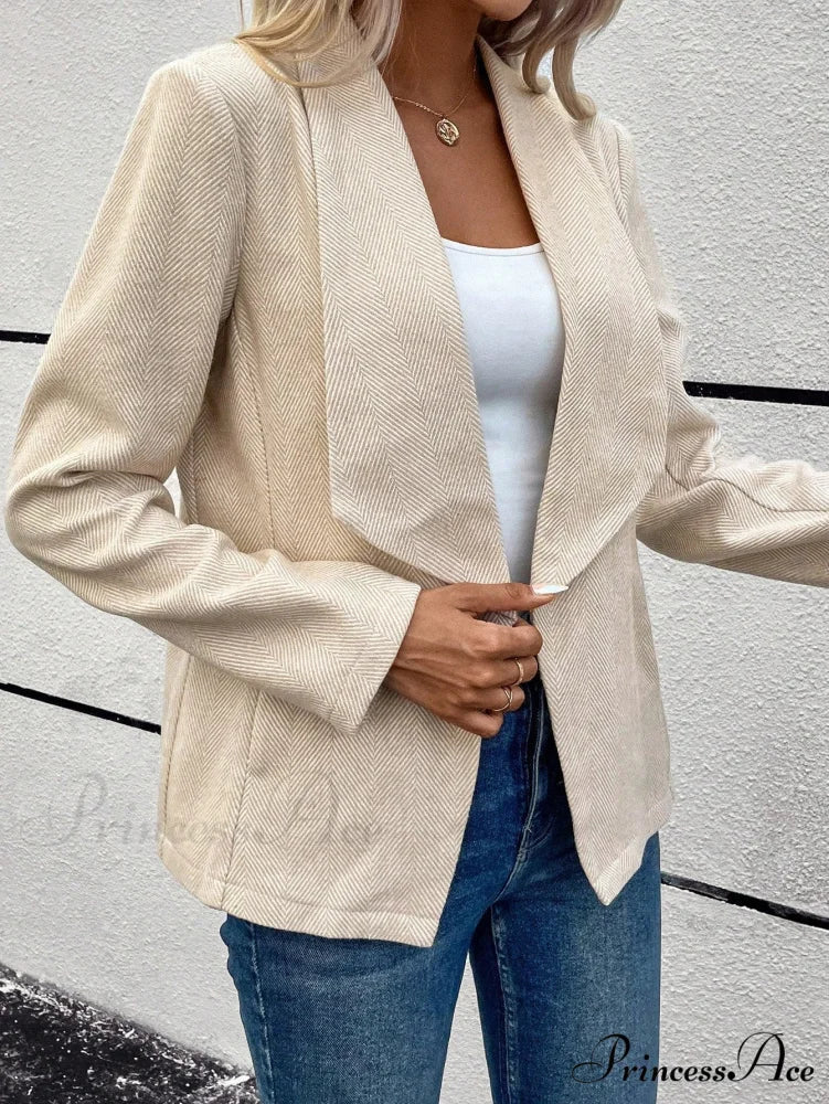 Waterfall Collar Open Front Coat