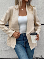 Waterfall Collar Open Front Coat