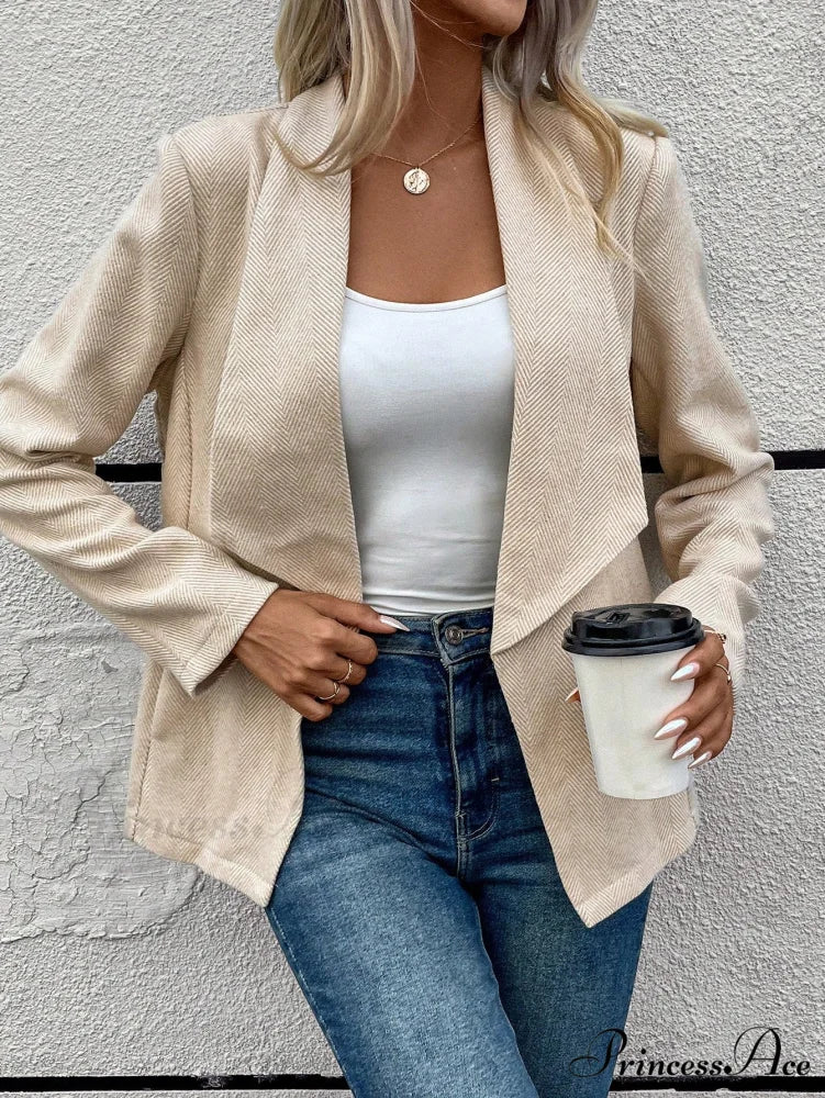 Waterfall Collar Open Front Coat