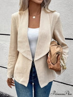 Waterfall Collar Open Front Coat