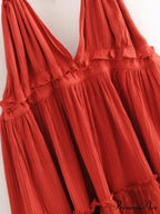 Weekend Getaway Stylish Linen Skater Dress