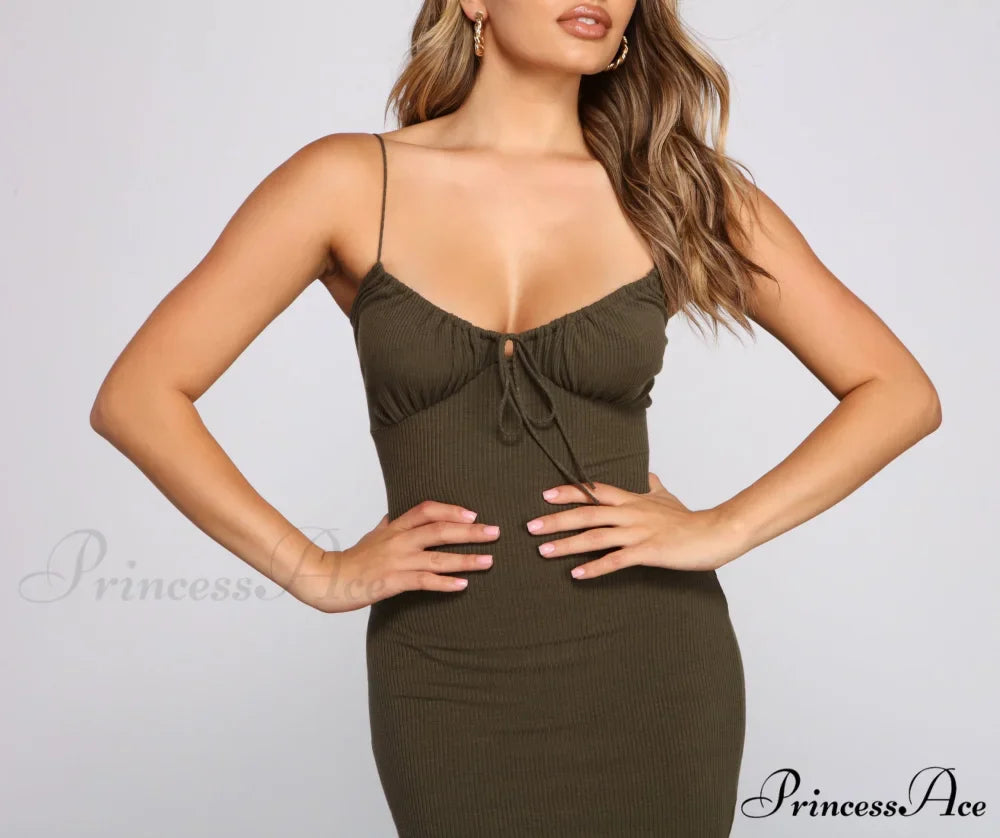 What's The Scoop Charming Ribbed Knit Mini Dress