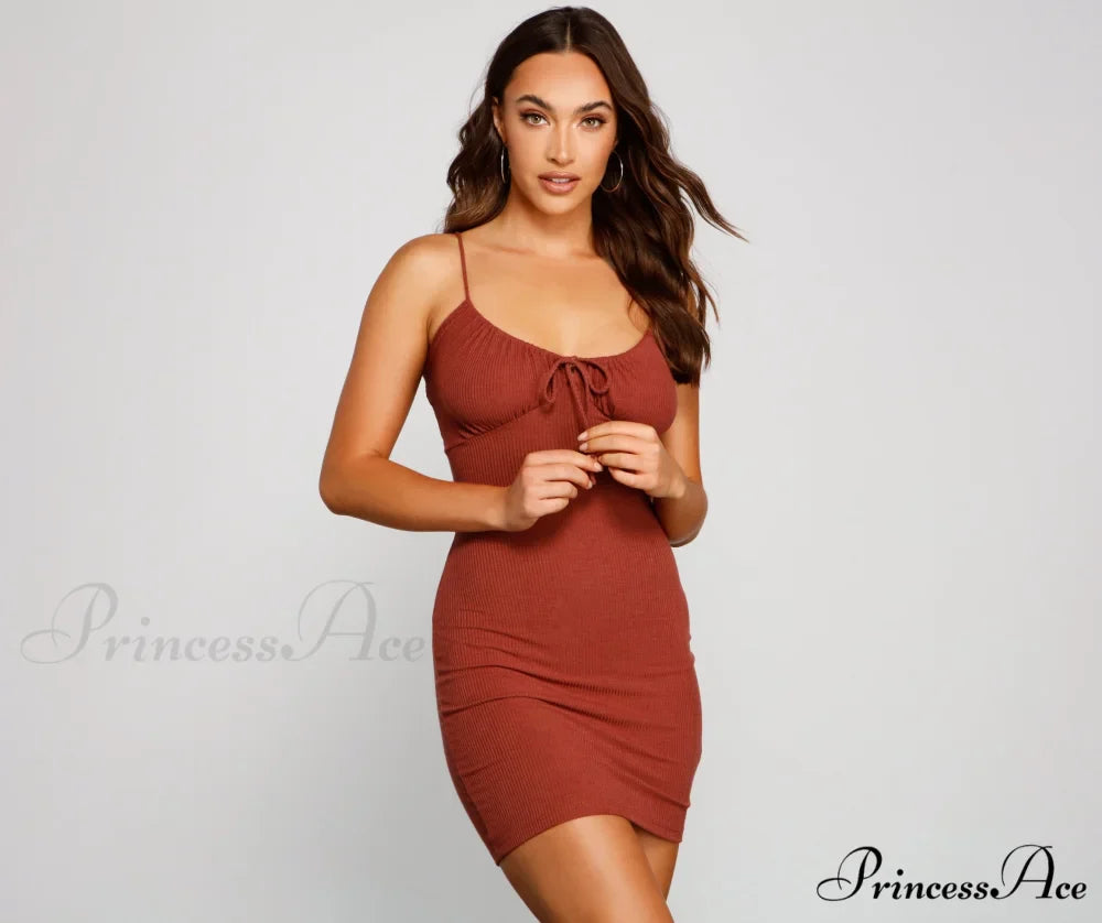 What's The Scoop Charming Ribbed Knit Mini Dress