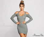 What's The Scoop Cutout Graceful Ribbed Knit Mini Dress