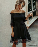 White Black Lace Dress