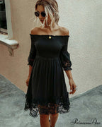 White Black Lace Dress