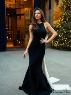 White Bow Backless Mini Party Dress