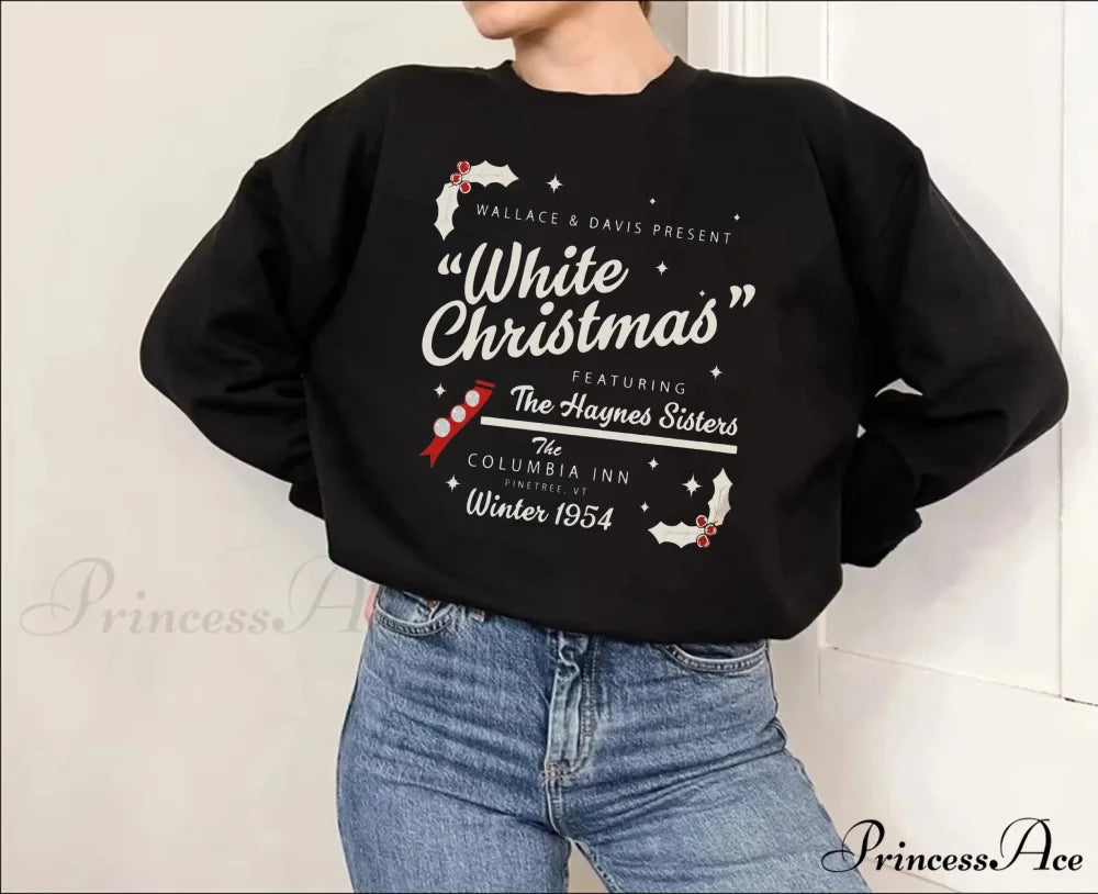 White Christmas Wallace Davis Retro Nostalgic Farm Girl Christmas Hoodie