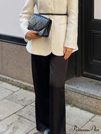 White Circular Neck Unmarried Buttoned Coat