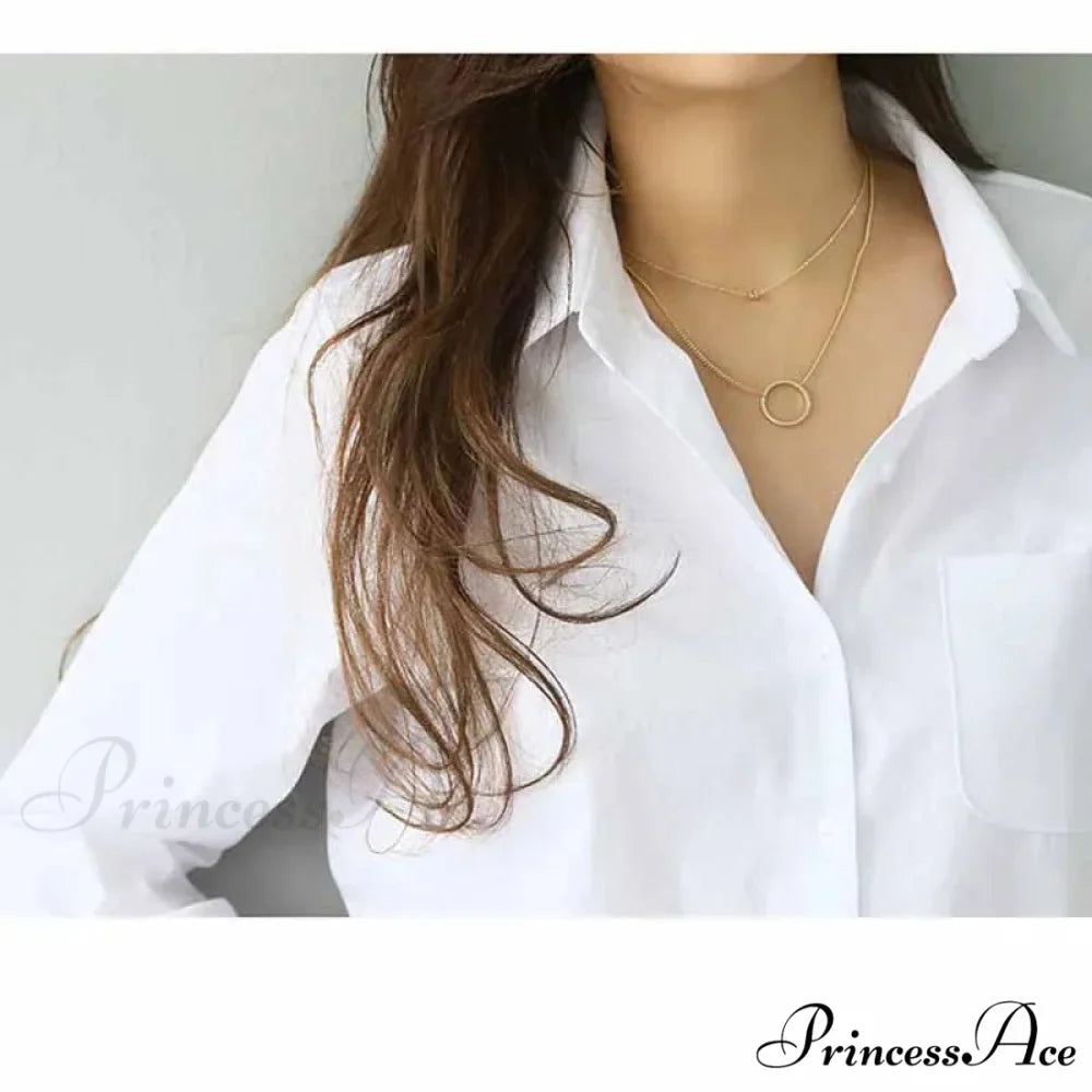 White Cotton Long Sleeve Button-up Shirt