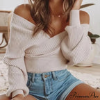 White Deep-neck Striped Jumper
