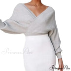 White Deep-neck Striped Jumper