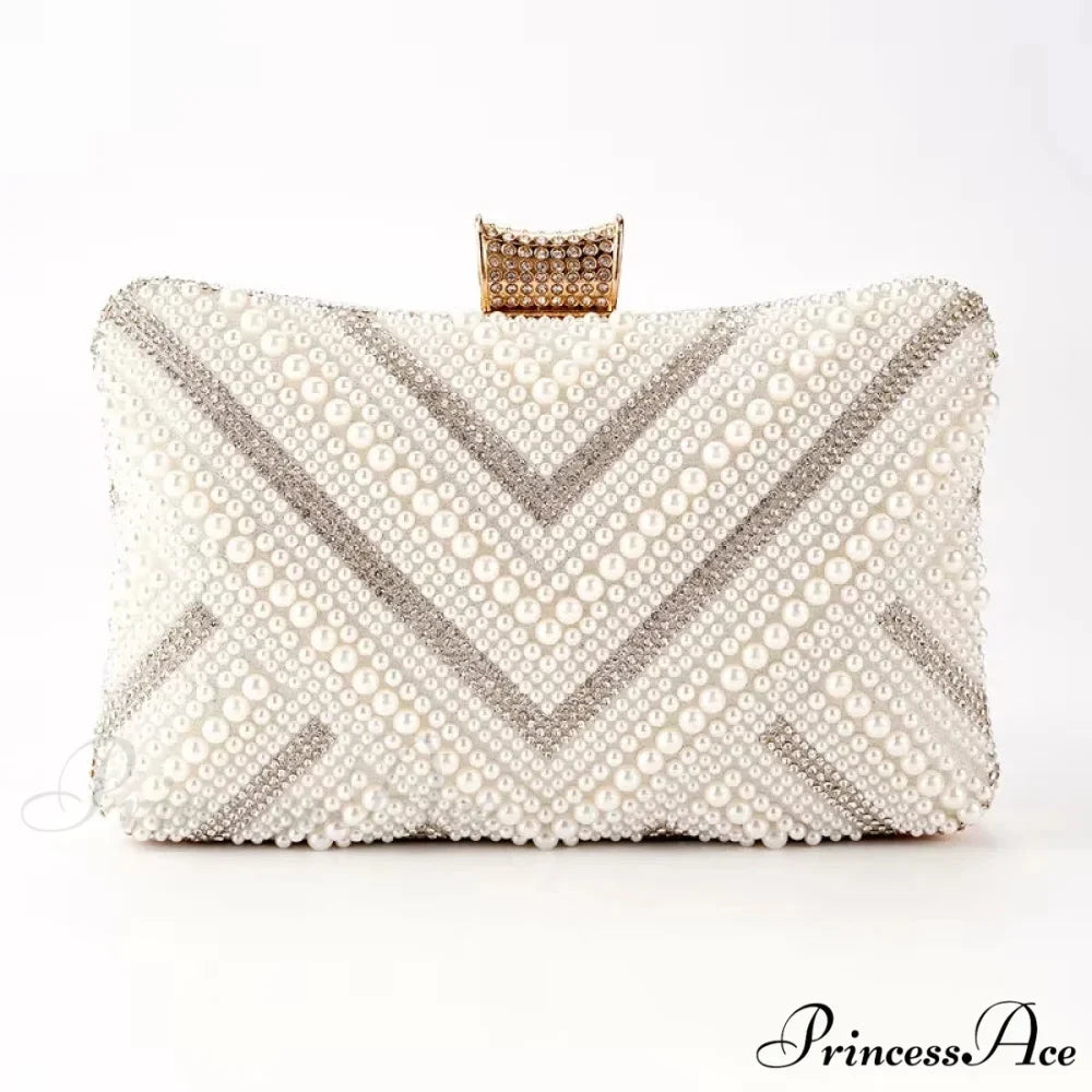 White Diamond Marriage Evening Clutch Wristlet