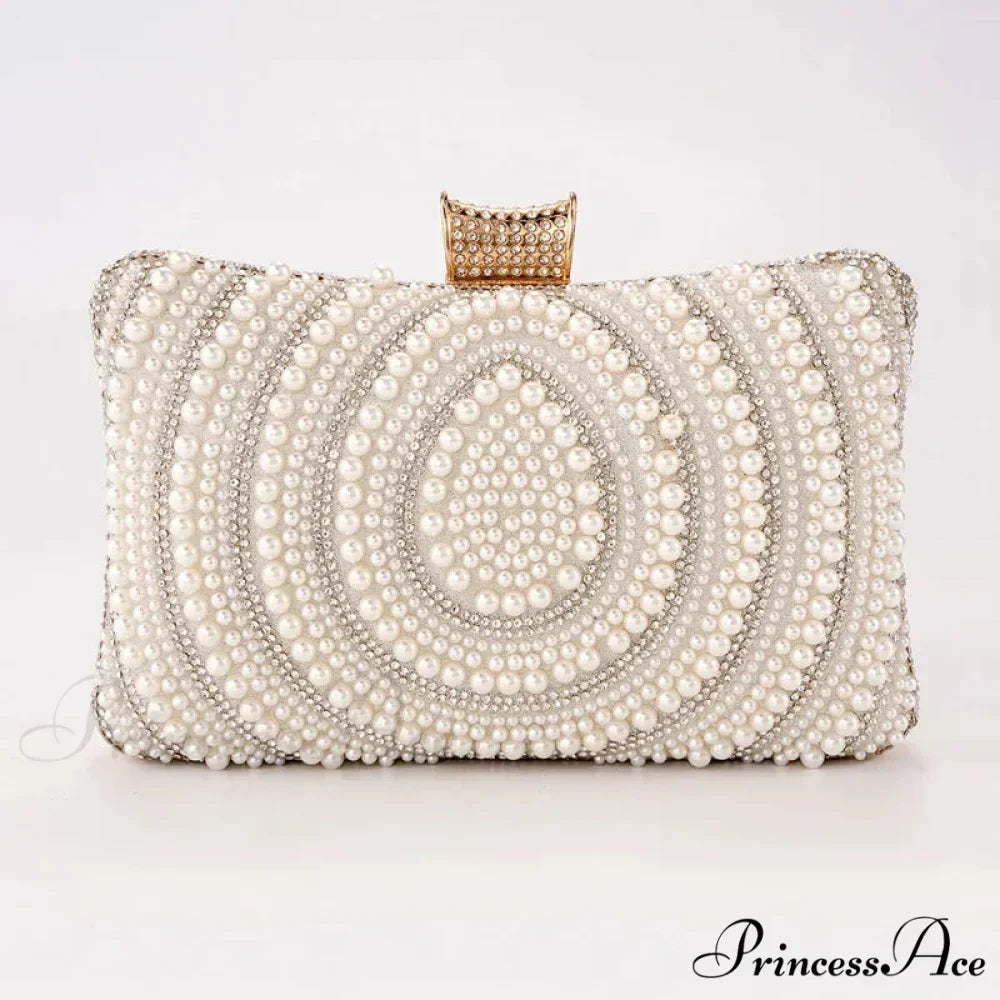 White Diamond Marriage Evening Clutch Wristlet