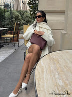 White Dual Pocket Woolen Overcoat