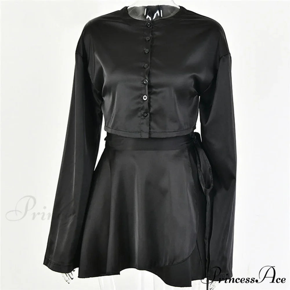 White Elegant Satin Skirts