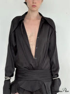 White Frilled Extended Sleeve Mini Dress