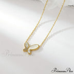 White Green Mini Butterfly Pendant Necklaces