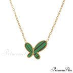 White Green Mini Butterfly Pendant Necklaces