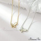 White Green Mini Butterfly Pendant Necklaces