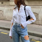White Informal Ivory Blouse Workplace Woman Blouse