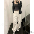 White Informal Stretchy Trousers