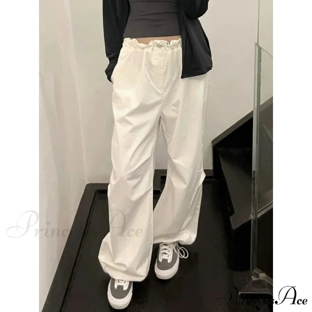 White Informal Stretchy Trousers
