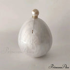 White Oval Egg Acrylic Box Bridal Messenger Clutch Bag