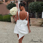 White Pearl Backless Party Dress