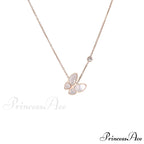 White Shell Butterfly Diamond Necklace