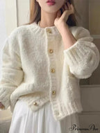 White Single Breasted Cardigan