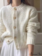 White Single Breasted Cardigan