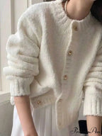 White Single Breasted Cardigan