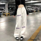 White Tall Waist Urban Pants