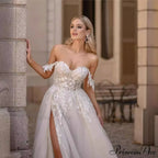 White Transparent Rear Lace Mermaid Wedding Gown
