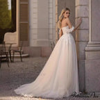 White Transparent Rear Lace Mermaid Wedding Gown